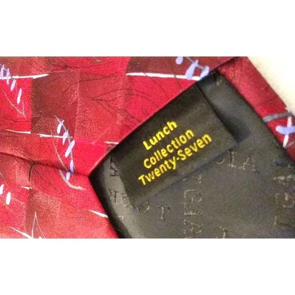 JERRY GARCIA 100% Silk Tie Lunch Collection Twenty-Seven RED Multi 2003 Vintage - Picture 7 of 10